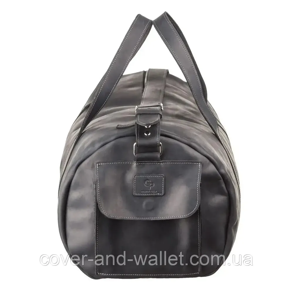 Большая спортивная дорожная сумка из натуральной кожи черного цвета (Баул) Grande Pelle 760110 Киев - изображение 7