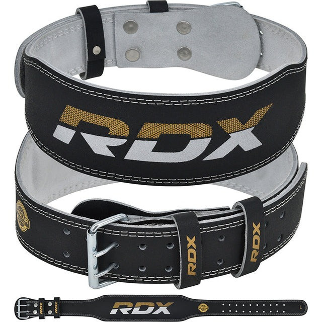 Пояс для важкої атлетики RDX 4 шкіряний Black Gold S Каменское - изображение 1