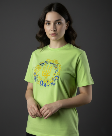 Футболка вышитая гладью с трезубцем L Киев