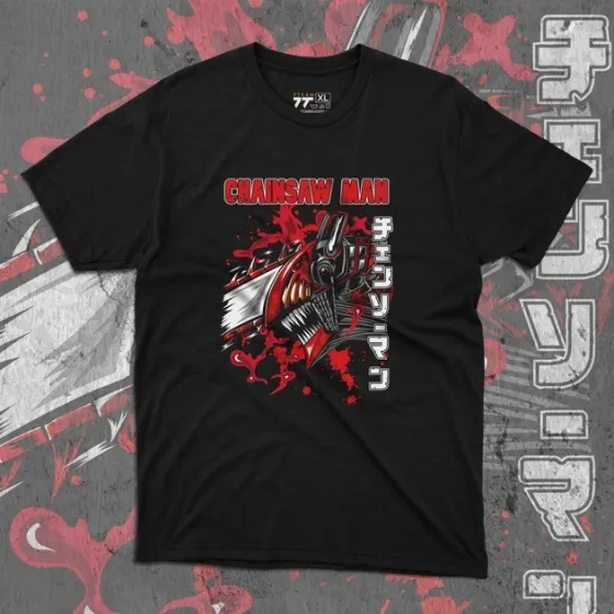 Футболка для подростка мальчика с принтом Человек Бензопила Денджи 4 Размер 160 Anime10486 Днепр