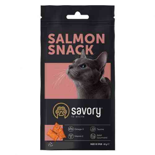 Хрумкі ласощі Savory Snack Подушечки для вибагливих котів, з лососем, 60 г Київ