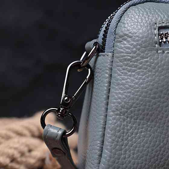 Елегантна жіноча сумка прошита ромбами на лицьовій стороні з натуральної шкіри Vintage 22808 Синій Київ