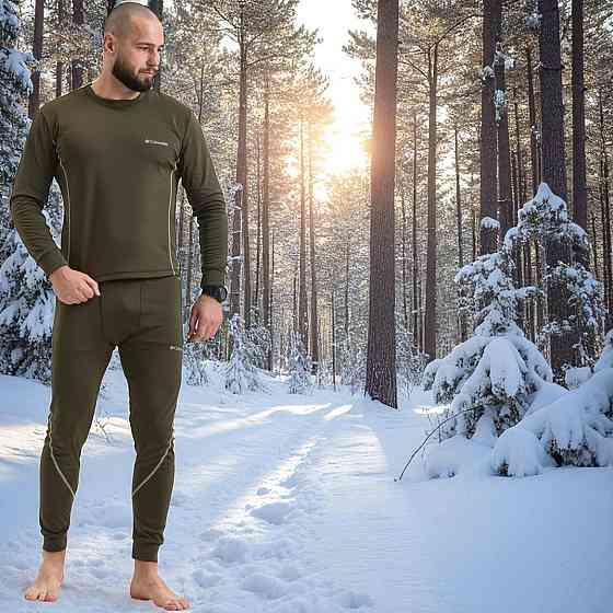 Мужская зимняя термобелье хаки Columbia,костюм мужской термобелья колумбия хаки цвета флисовая тепла. Львов