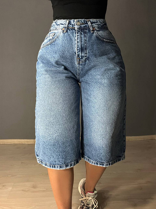 Шорти жіночі джинсові Mikaletta 9713 бермуди довгі світло-сині, світло-синій, 26, 26, 74 см, 100 см Київ - фото 1