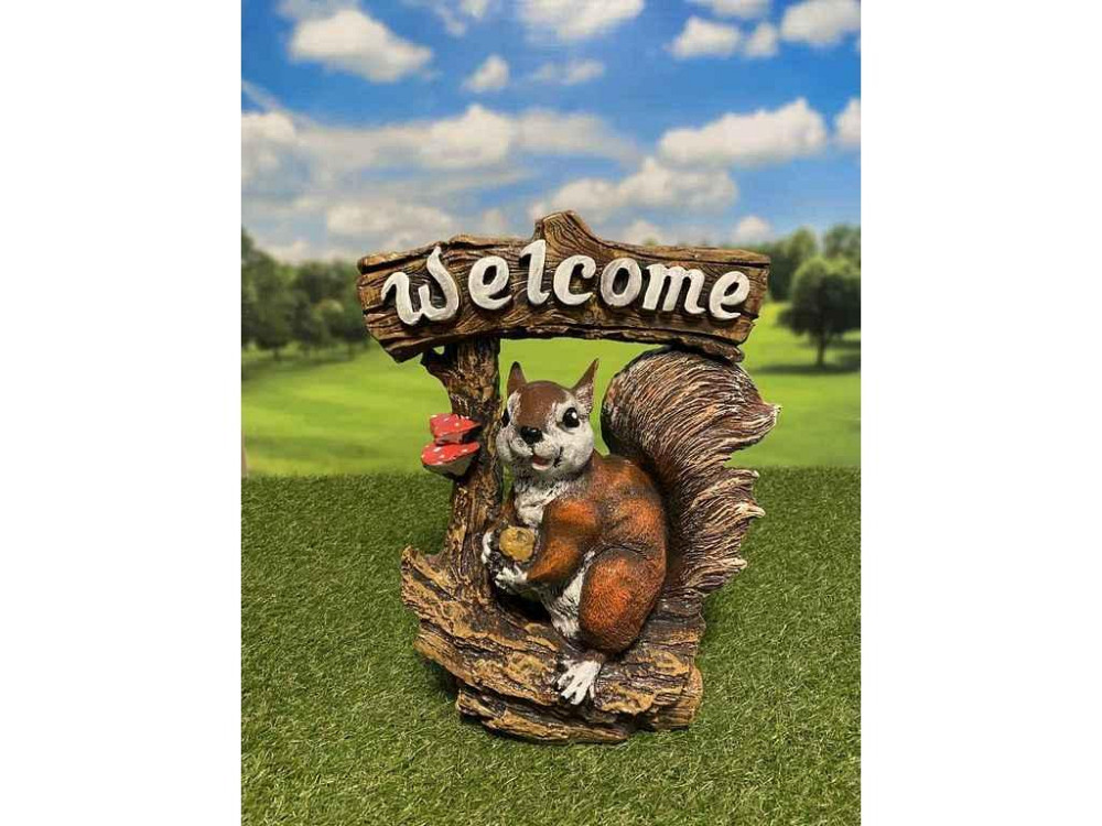 Садова фігурка гіпс 33*25см Білка Welcome сер. ТМ KULBAKA Київ - фото 1