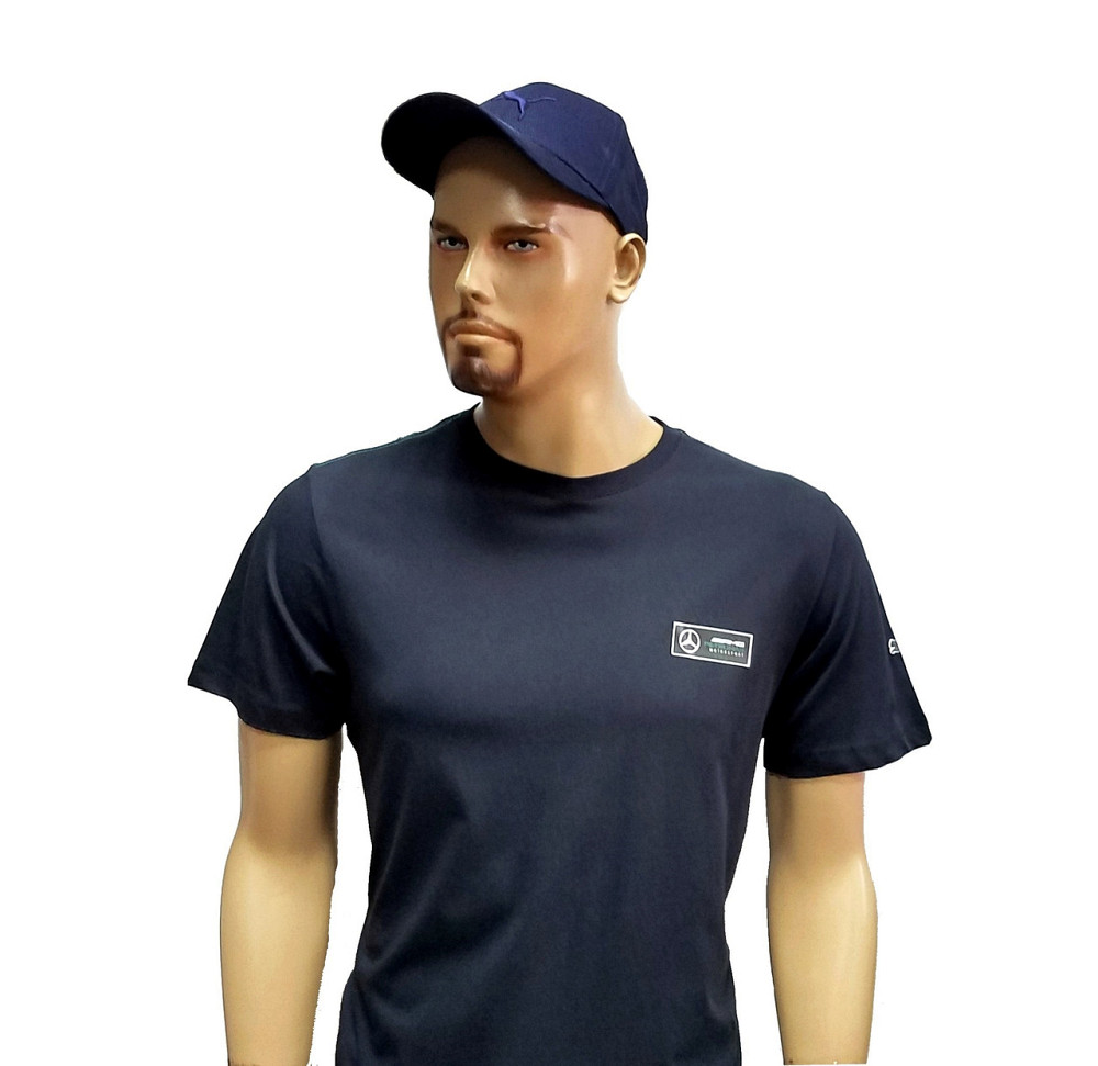 Мужская батальная однотонная трикотажная футболка Puma Mercedes Киев - изображение 2