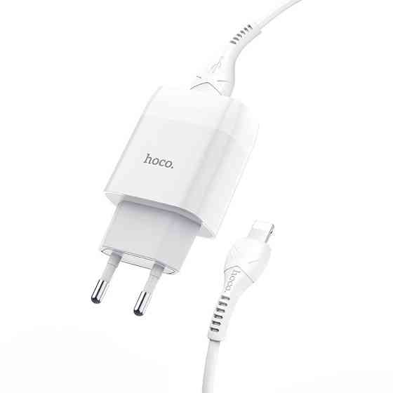 Сетевое зарядное устройство с кабелем HOCO C73A Glorious dual port charger set (iP)(EU) White Одесса