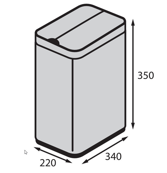 Сенсорное прямоугольное мусорное ведро Koer TC-020112-02 12 л из нержавеющей стали Харьков - изображение 3