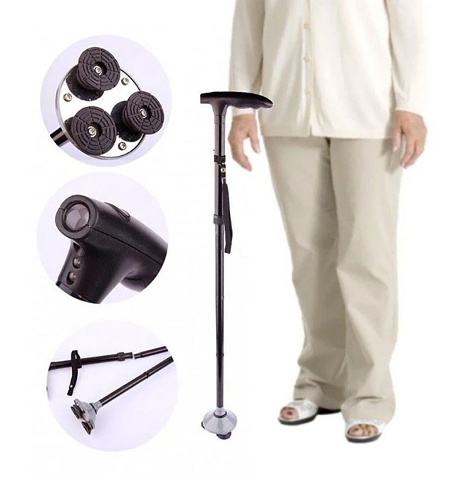 Телескопічна складна тростина з ліхтариком 83-95 см,Trusty Cane SBR Київ - фото 2