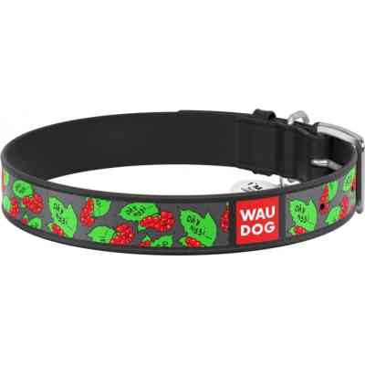 Нашийник для тварин WAUDOG Design з QR паспортом "Калина" XL Ш 35 мм Д 46-59 см (чорний) (3606-0228-01) Вінниця