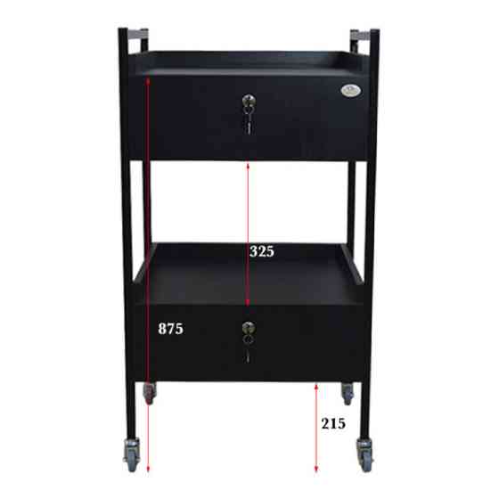 Косметологическая тележка с ящиками на колесах UK-011 Черный Киев