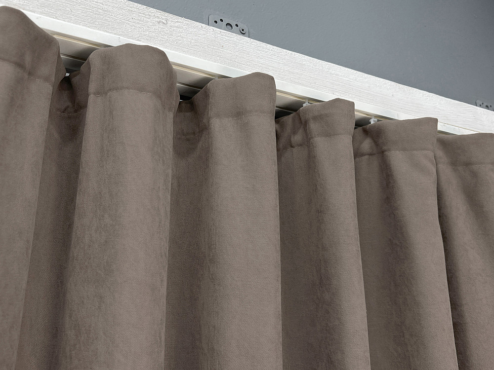 Комплект коротких штор VR-Textil Микровелюр Petek YL № 1707ш Какао 140х170 см 2 шт (35-0436) Киев - изображение 8