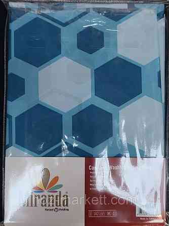 Штора для душа тканевая миранда Troy 180 х 200 см голубая синяя Харьков