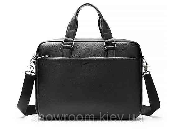 Мужская деловая кожаная сумка Leather Collection (9919) черная Киев