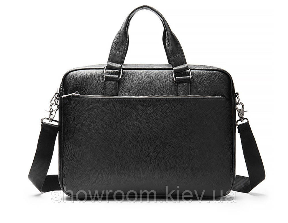 Чоловіча ділова шкіряна сумка Leather Collection (9919) чорна Київ - фото 1