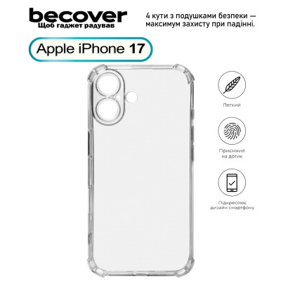 Чохол до мобільного телефона BeCover Anti-Shock Apple iPhone 17 Clear (713793) Вінниця - фото 1