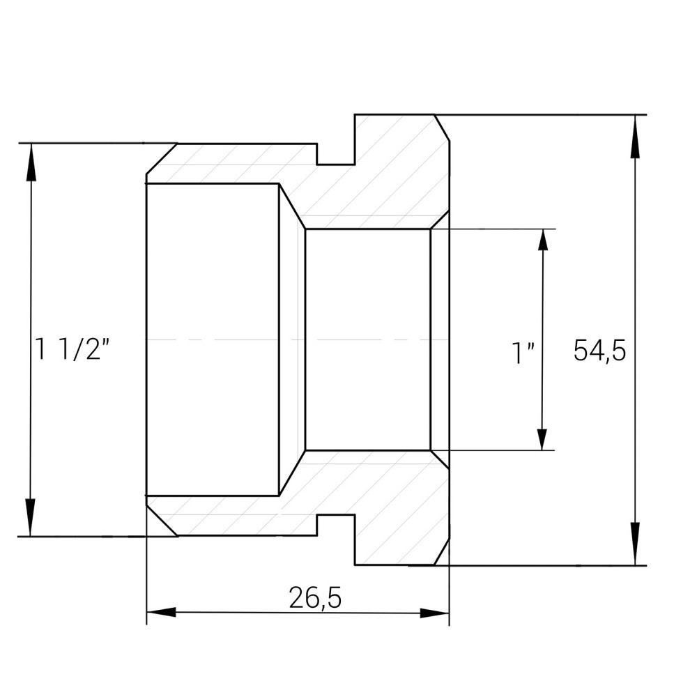 Футорка 1 1/2″х1″ЗВ нікельована NF753S OPTIMUM (000030823) Київ - фото 3