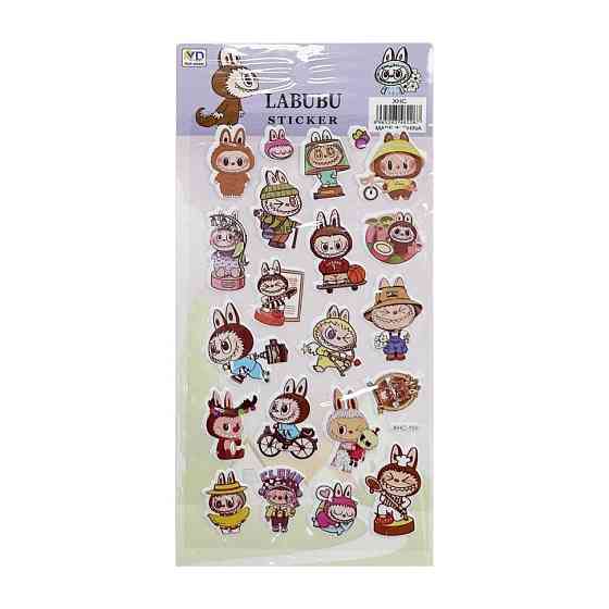 Дитячий набір наліпок "Лабубу" YG0328(Violet1) мікс, 10х22 см Вінниця
