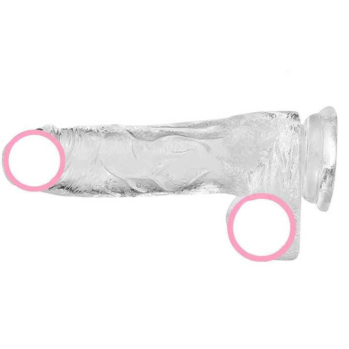 Гибкий фаллос на присоске - 18x13x3.5 см - Прозрачный Винница - изображение 4