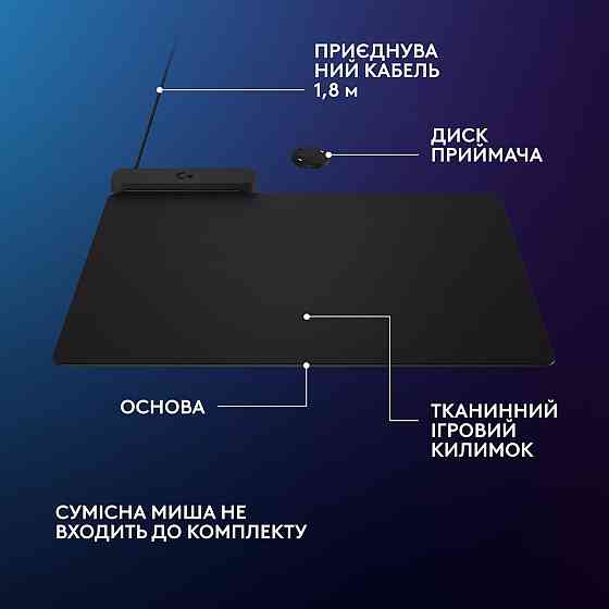 Ігрова поверхня Logitech G PowerPlay 2 Black (947-000003) ( Чорний ) Харків