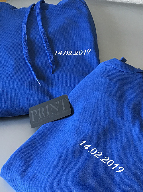 Яскраво сині Парні толстовки для хлопця та дівчини з датою Вашої річниці Чернівці - фото 8