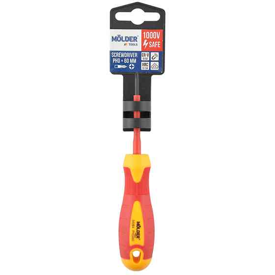 Викрутка Molder хрестова діелектрична VDE 1000В, PH0x60mm Львів