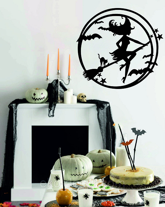 Декоративне настінне 3D Панно «Відьма», Декор на стіну з об'ємом 90*83 см, Чорний Київ - фото 9