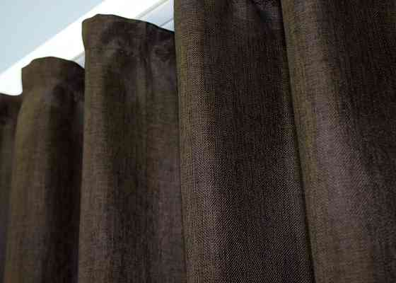 Комплект коротких штор VR-Textil Лен Мешковина № 107ш 130х170 см 2 шт Венге (35-0130) Киев