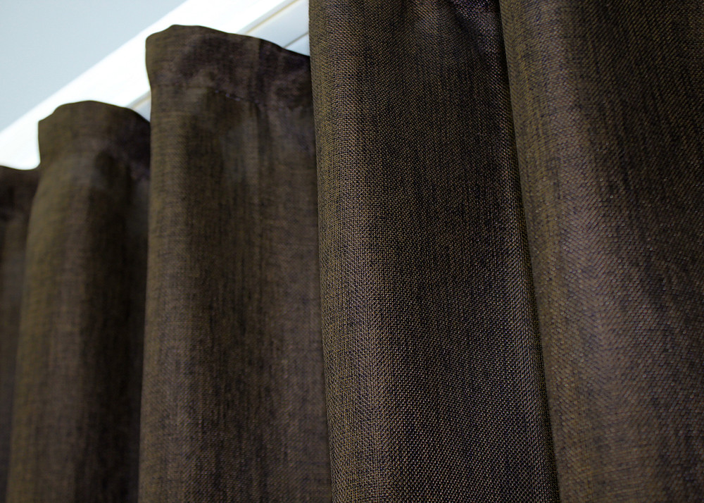 Комплект коротких штор VR-Textil Льон Мішковина № 107ш 130х170 см 2 шт Венге (35-0130) Київ - фото 5