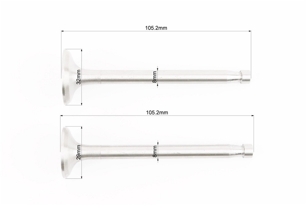 Клапан впускний (h-105; D-32; d-8), випускний (h-105; D-29; d-8) к-кт 2шт R175A/R180NM Київ - фото 2