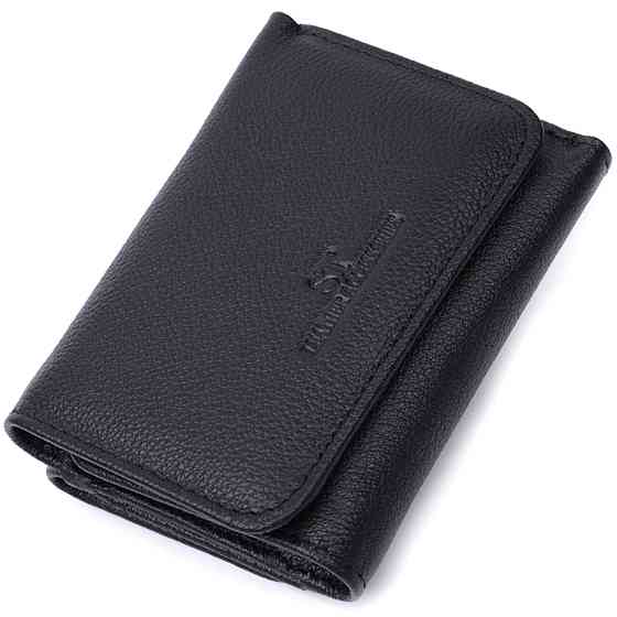 Красиве жіноче портмоне з монетницею з натуральної шкіри ST Leather 22728 Чорний Київ