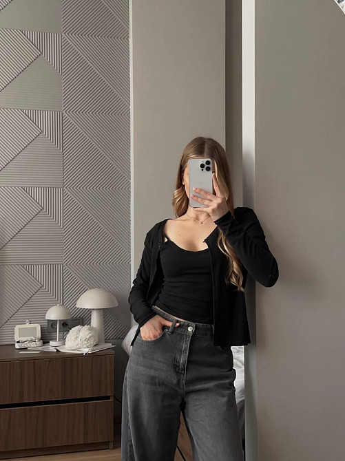 Женский базовый повседневный комплект из майки и кофты трикотаж рубчик Одесса - изображение 4