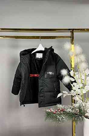 Детская зимняя черная курточка для мальчика на холофайбере 122,128 Николаев