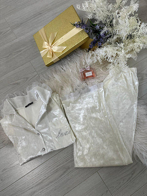 Жіноча домашня повсякденна піжама  із  мармурового велюру Одеса - фото 10