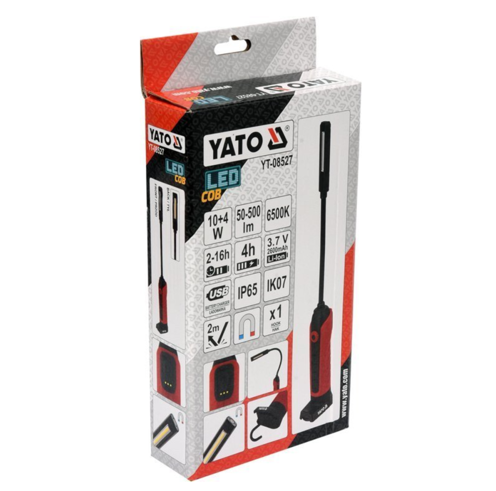 Лампа світлодіодна для майстерні YATO; 3.7 В акумулят. Li-Ion, 2 режими, зарядний USB пристрій [12] Одесса - изображение 7