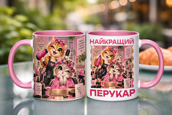 Подарок парикмахеру чашка с принтом 
