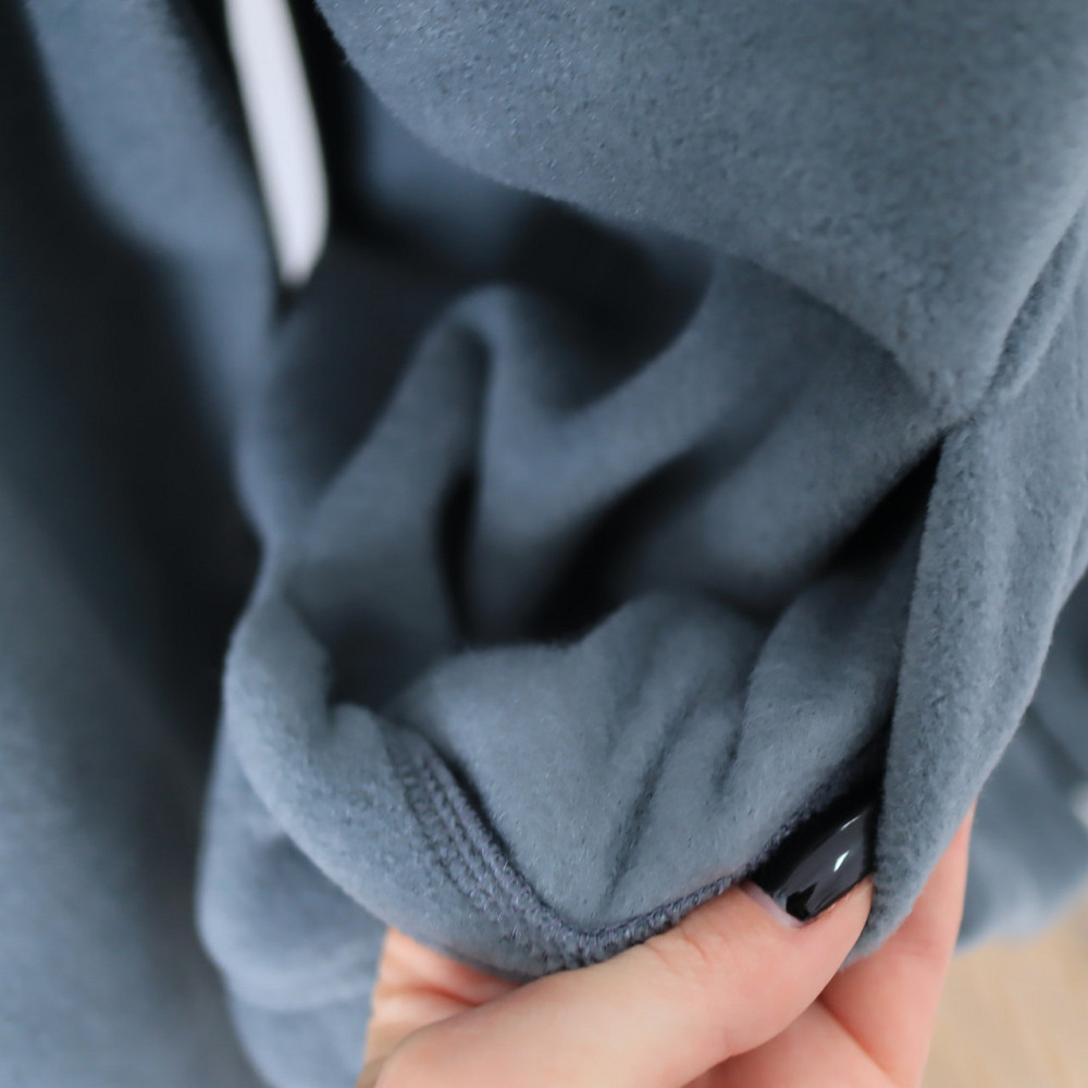 Детский теплый Флисовый термо костюм (изюпка с капюшоном + штаны палаццо)оливковый Каменец-Подольский - изображение 3