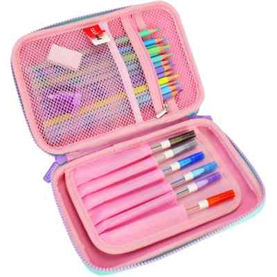 Пенал Cool For School с тиснением 1 отделение Розовый (QT-5669-Pink) Винница