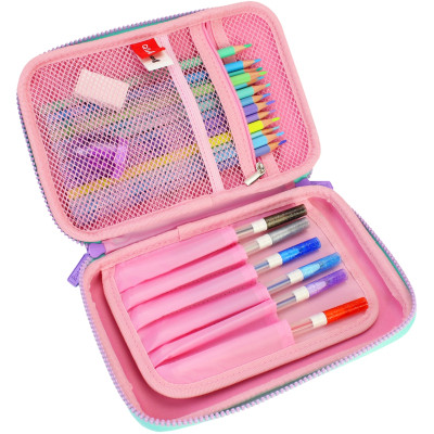 Пенал Cool For School с тиснением 1 отделение Розовый (QT-5669-Pink) Винница - изображение 2