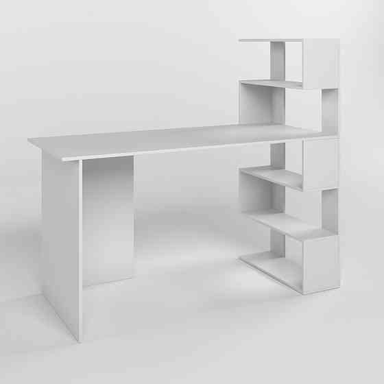 Cтіл комп'ютерний з полицями М-ЗОН Джеко 1416P правий Німфея Альба (MZN-031028) Львів