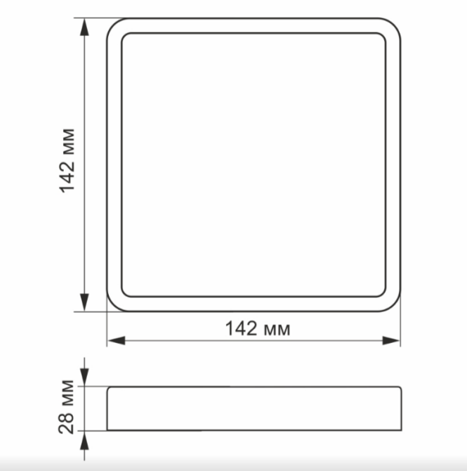 LED Світильник накладний квадратний 12W 5000К 220V VL-DLSS-125 Videx Житомир - фото 4