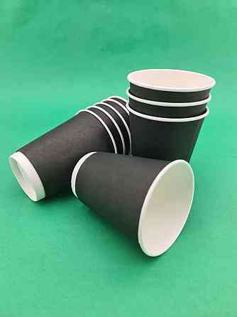 Стакан картонний 2-шаровий чорний 400 мл (12oz) (20 шт.) Харків