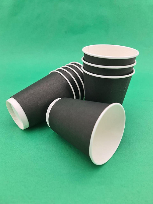 Стакан картонний 2-шаровий чорний 400 мл (12oz) (20 шт.) Харків - фото 5
