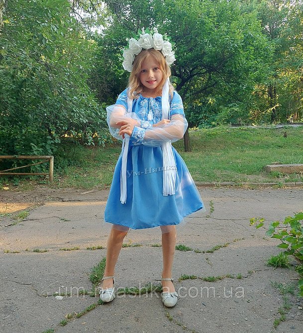 Дитяче вишите плаття "Блакитна казка" Кривий Ріг - фото 4