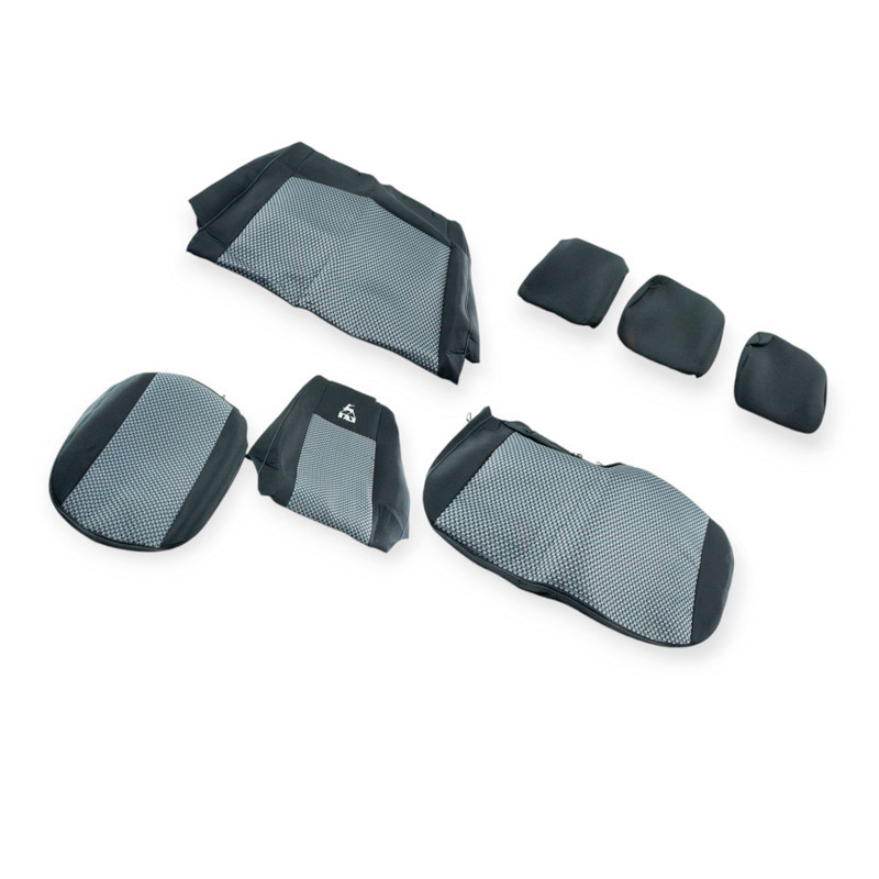 Чохли газ газель (1+2) max чорні тканина салону Мукачево - фото 1