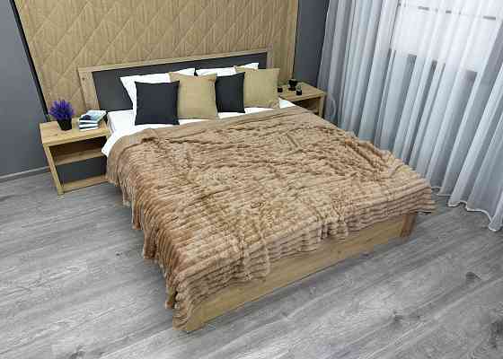 Плед-покривало смужка Шарпей 210х220 см (+-10см) Карамельний (87-201) Київ