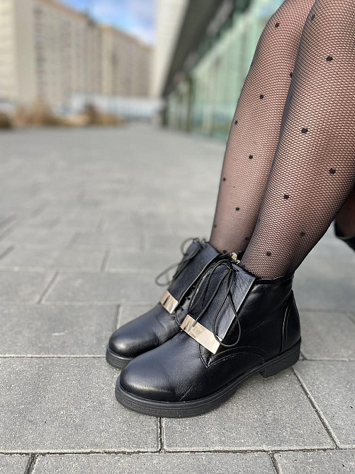 Olli Черевики жіночі OLLI чорні натуральна шкіра зимові высота 10см размер 39 (3256) Коломия - фото 1