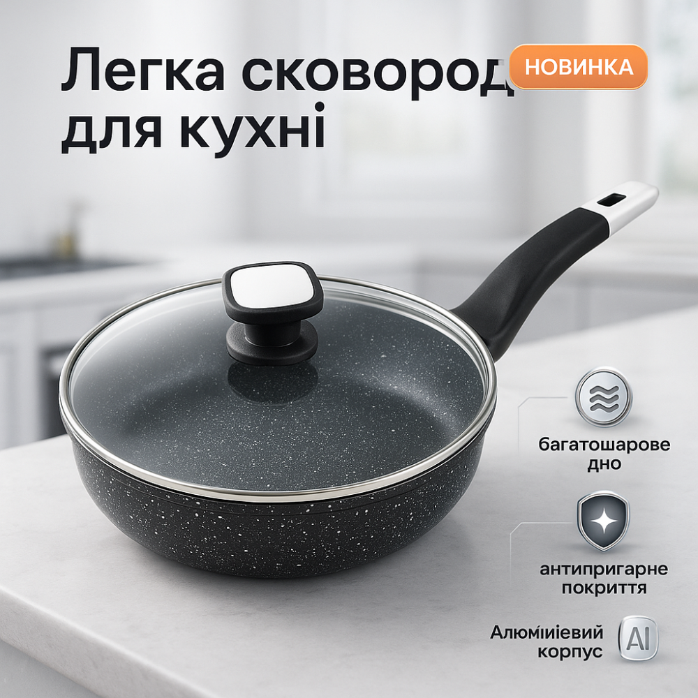 Качественная сковорода для готовки, Сковорода удобная на кухню для запекания в духовке JI-86 Львов - изображение 16