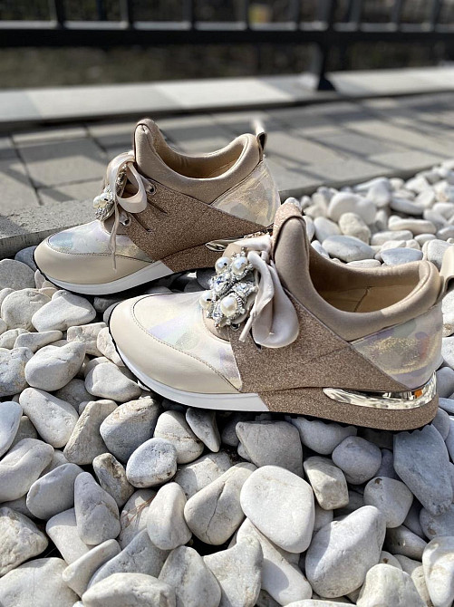 GINA ORIGINAL Кросівки жіночі GINA ORIGINAL 6986 беж/золото (весна-осінь, шкіра натуральна) (42 Коломыя - изображение 10