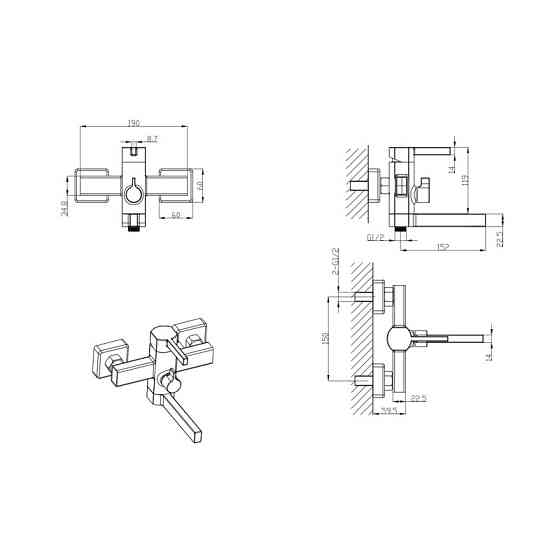 Ванно смеситель Mixxus Bond 009 Euro MI7151 Харьков